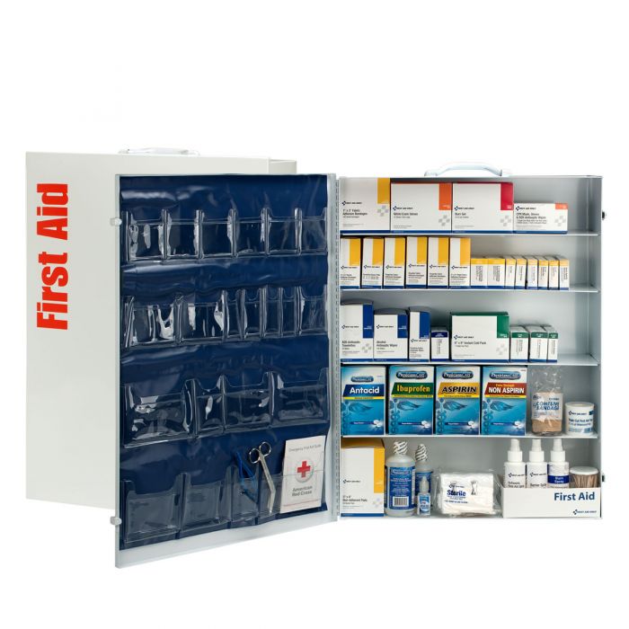 249-O/P First Aid Only 200 Person 5 Shelf First Aid Industrial Metal Cabinet With Pocket Liner - Sold per Each