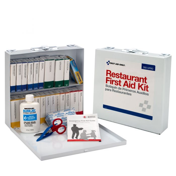 260-U/FAO First Aid Only 75 Person Restaurant First Aid Kit, Metal Case - Sold per Each