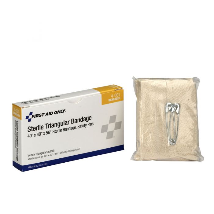 4-001-001 First Aid Only 40"X40"X56" Sterile Triangular Bandage, 1 Per Box - Sold per Box