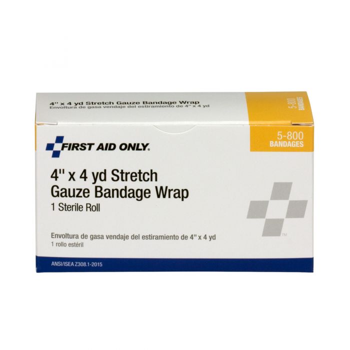 5-800 First Aid Only 4"X4 Yd. Sterile Stretch Gauze, 1 Per Box - Sold per Box