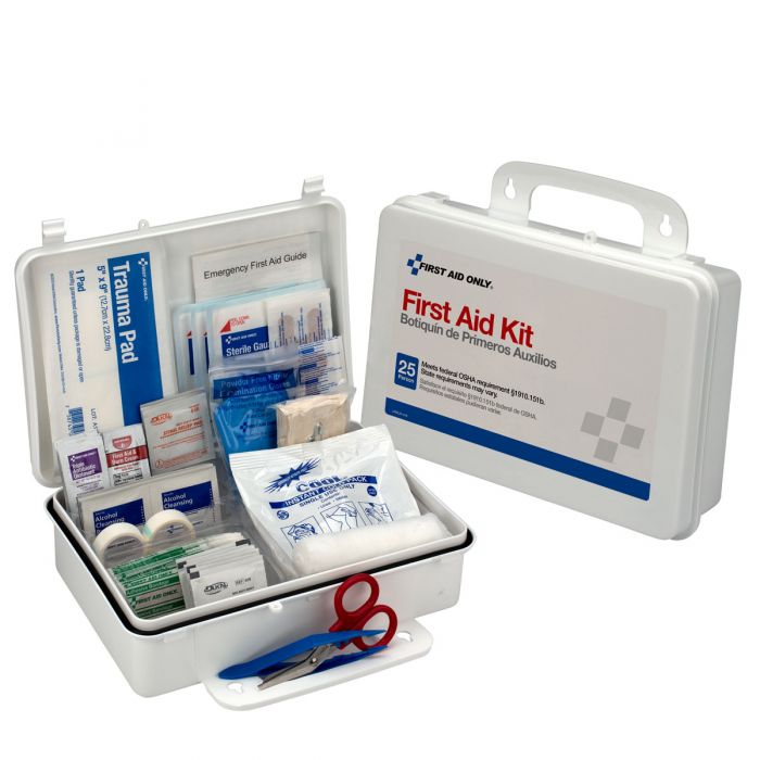 6082C First Aid Only 25 Person First Aid Kit, Plastic Case, Custom Logo - Sold per Each