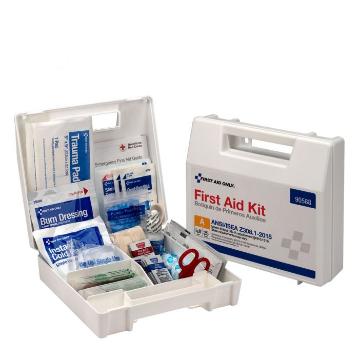 90588 First Aid Only 25 Person Bulk Plastic First Aid Kit, ANSI Compliant - Sold per Each