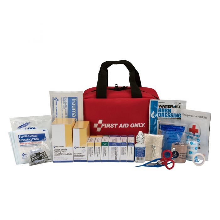 90599C First Aid Only 50 Person First Aid Kit, ANSI 2015 Class A+, Fabric Case, Custom Logo - Sold per Each