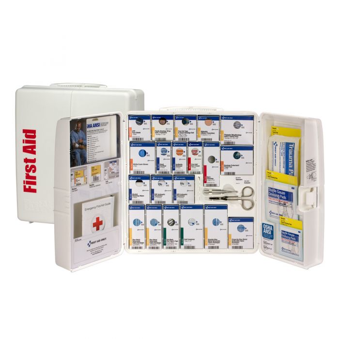 90660C-021 First Aid Only 50 Person Large Plastic SmartCompliance First Aid Food Service Cabinet without Medications - Sold per Each