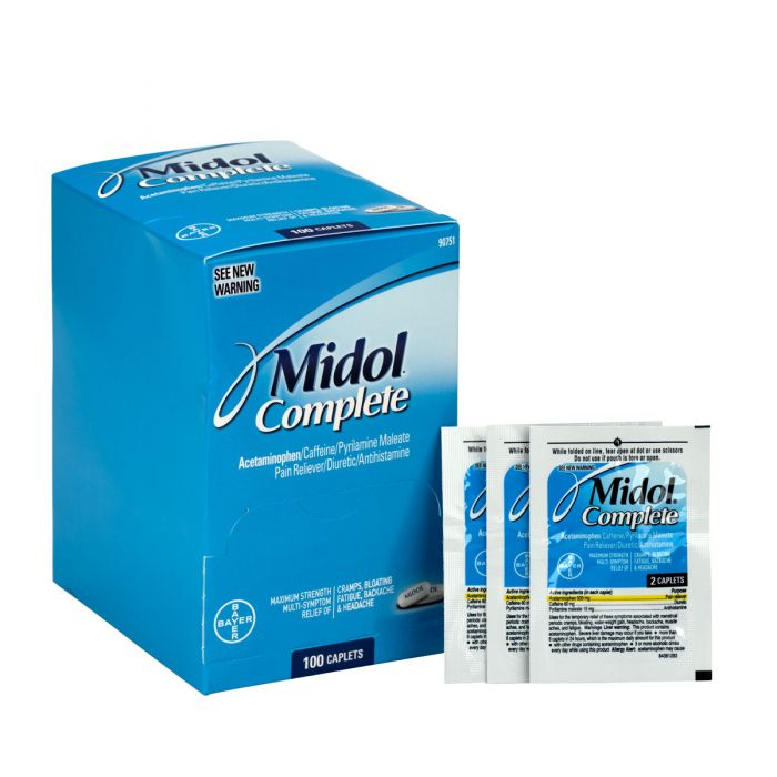 90751 First Aid Only Midol, 2 Per Individual Pack, Box Of 50 - Sold per Box