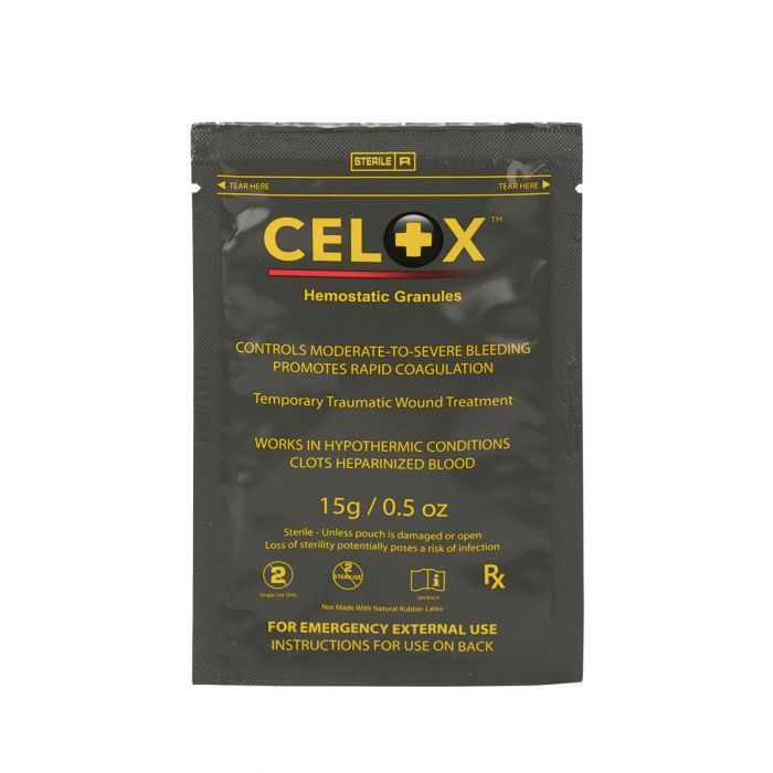 90773 First Aid Only Celox  Blood Clotting Agent, 15g Granules Pack - Sold per Each