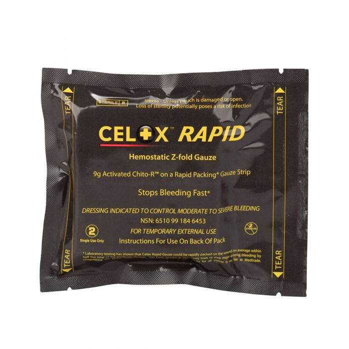 90775 First Aid Only Celox 5' Z Fold Rapid Blood Clotting Gauze - Sold per Each
