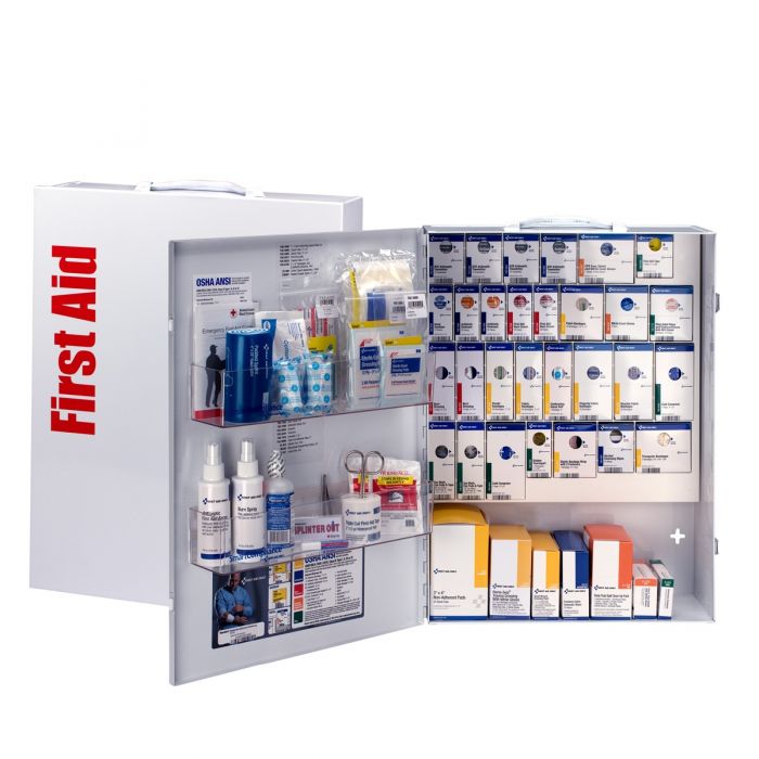90829C-021 First Aid Only 150 Person XL Metal SmartCompliance First Aid Cabinet without Medications - Sold per Each