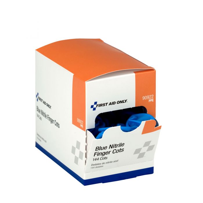90922 First Aid Only Nitrile Finger Cots, 144 per Box - Sold per Box