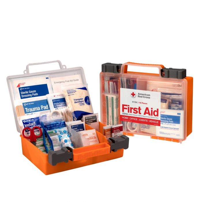 91139 First Aid Only American Red Cross Clear Cover 118-Piece First Aid Kit - Sold per Each
