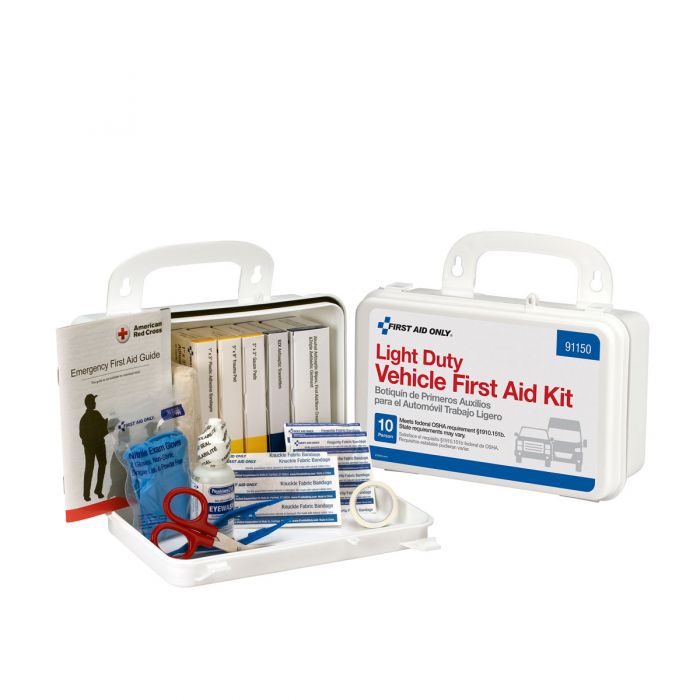 91150 First Aid Only 10-Person Plastic Light Duty Vehicle First Aid Kit - Sold per Each