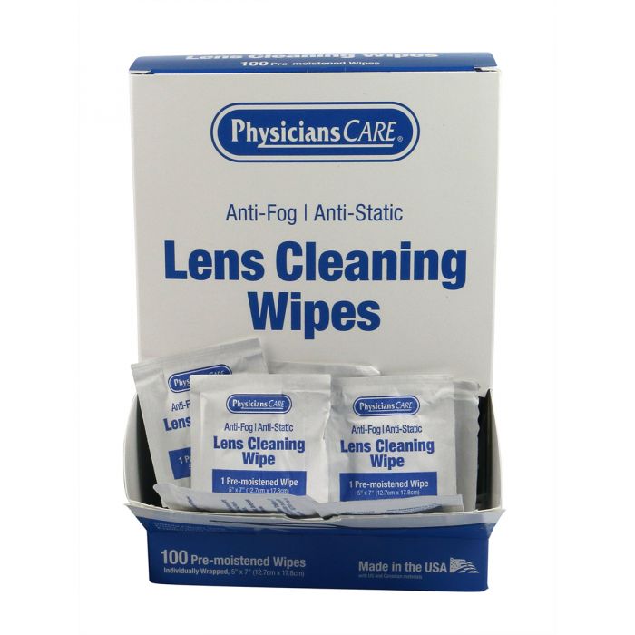 91295 First Aid Only Lens Cleaning Wipes, 100 Count - Sold per Box