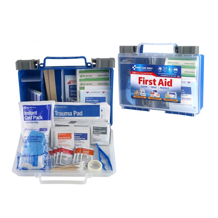 91299 First Aid Only 25-Person Clear Front Plastic First Aid Kit, 130 Pieces - Sold per Box