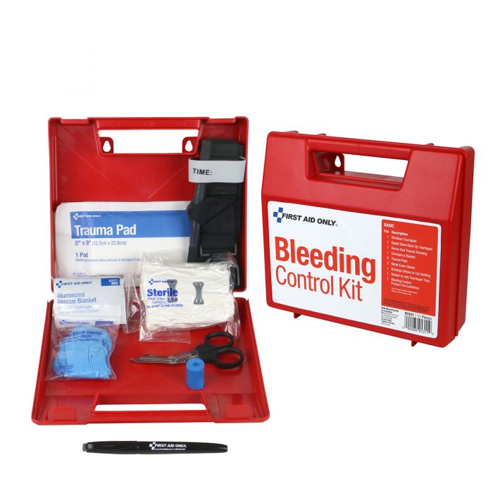 91311 First Aid Only Bleeding Control Wall Station Basic Kit - Sold per Each