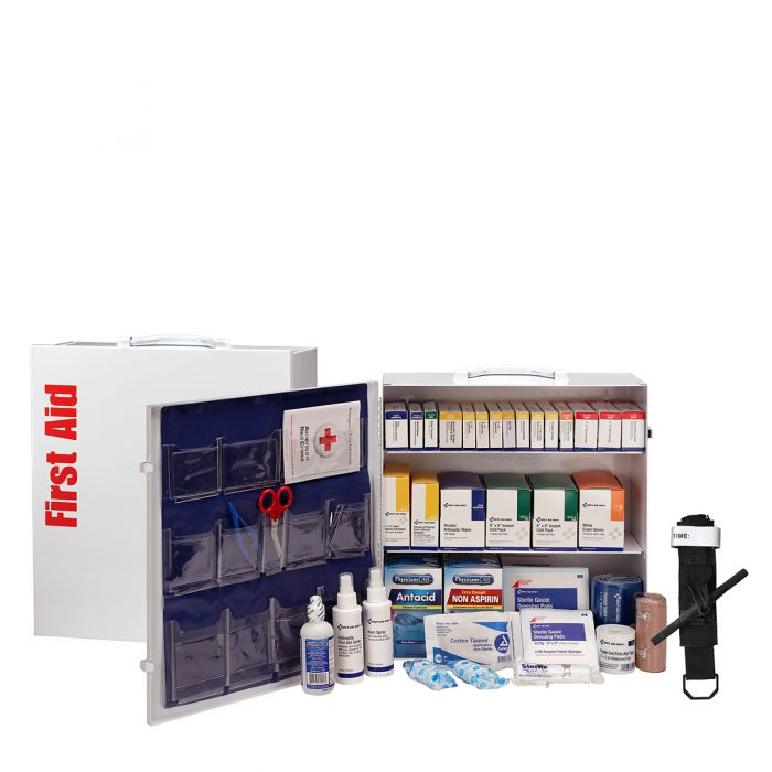 91340C First Aid Only 100 Person ANSI B 3 Shelf First Aid Cabinet, ANSI 2021 Compliant - Sold per Each