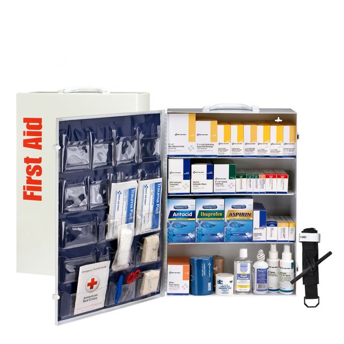 91341C First Aid Only 150 Person ANSI B 4 Shelf First Aid Cabinet, ANSI 2021 Compliant - Sold per Each