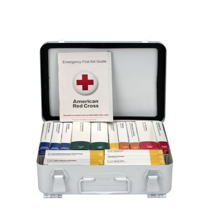 91348C First Aid Only 25 Person ANSI A 16 Unit Metal First Aid Kit, ANSI 2021 Compliant - Sold per Each