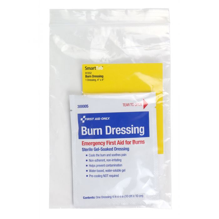 91352 First Aid Only SmartCompliance Burn Dressing, 4" X 4", 1/Bag - Sold per  Bag