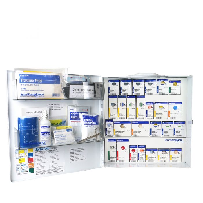 91377 First Aid Only SmartCompliance Large ANSI B Metal First Aid Cabinet Without Medications For General Business - Sold per Each