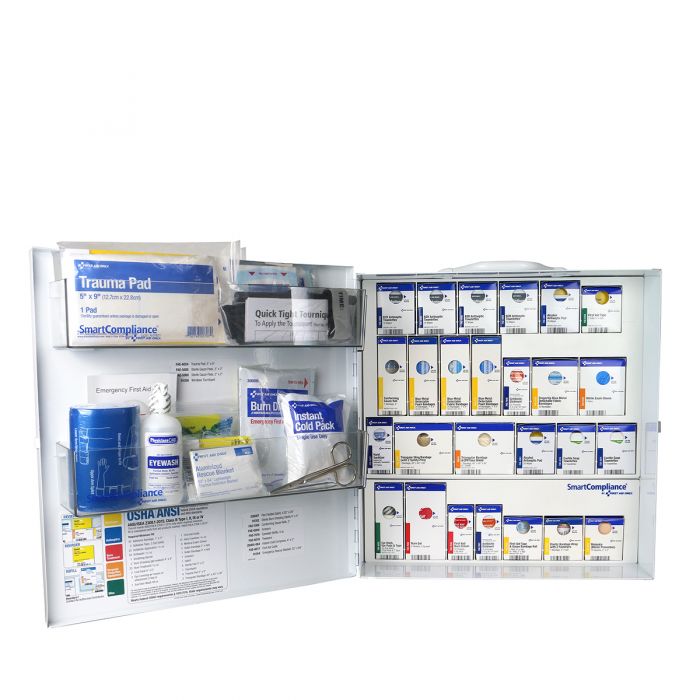 91379 First Aid Only SmartCompliance Large ANSI B Metal First Aid Cabinet Without Medications For Food Service - Sold per Each