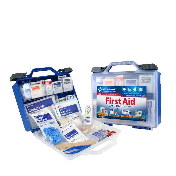 91413 First Aid Only Clear Cover Intermediate First Aid Kit, 322 Pc, No Safety Light - Sold per Each