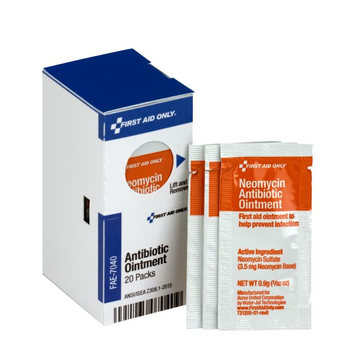 FAE-7040 First Aid Only SmartCompliance Refill Antibiotic Ointment, 20 Per Box - Sold per Box