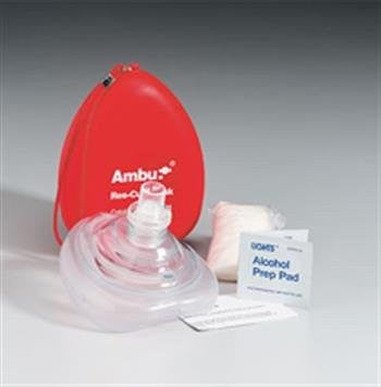 M573-AMBU First Aid Only AMBU CPR Mask (EMT Grade) with Gloves and Wipes - Sold per Each