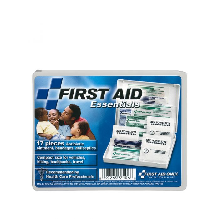 FAO-106 First Aid Only 16 Piece Travel First Aid Kit, Plastic Case - Sold per Each