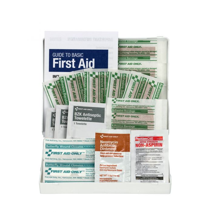 FAO-110 First Aid Only Travel First Aid Kit, 21 Piece, Plastic Case - Sold per Each