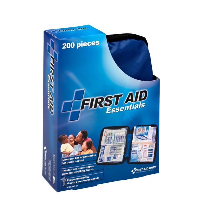 FAO-432 First Aid Only Essentials First Aid Kit, 199 Piece, Fabric Case - Sold per Each