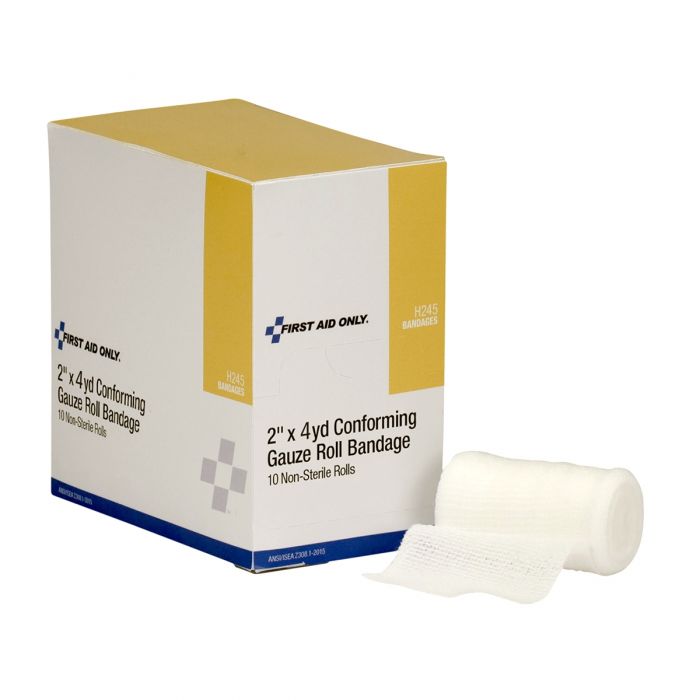 H245 First Aid Only 2" X 4 Yd Conforming Gauze Non-Sterile, 10 Per Box - Sold per Box