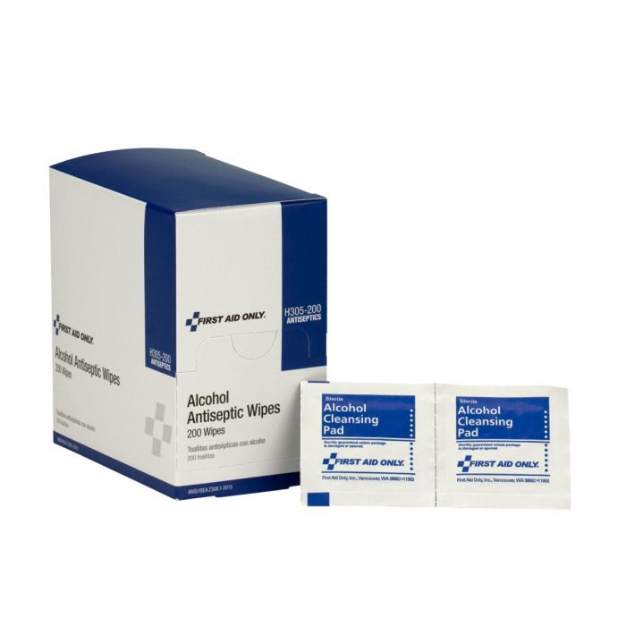 H305 H305-200 First Aid Only Alcohol Prep Pads, 200 Per Box, Case Of 12 - S ...