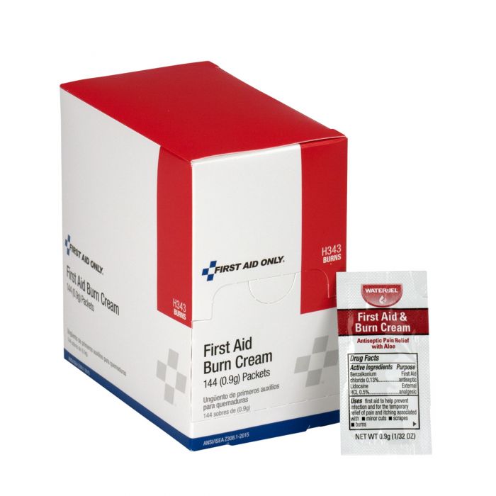 H343 First Aid Only First Aid Burn Cream, 144 per Box - Sold per Box