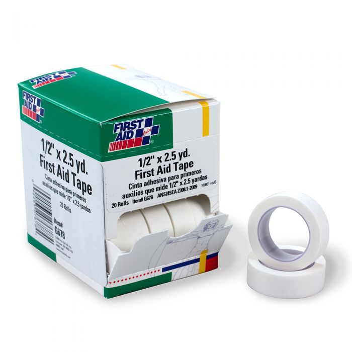 G678 First Aid Only 1/2"X2.5 Yd. First Aid Tape, 20 Per Box - Sold per Box