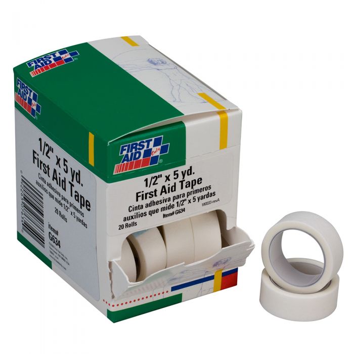 G634 First Aid Only 1/2"X5 Yd. First Aid Tape, 20 Per Box - Sold per Box