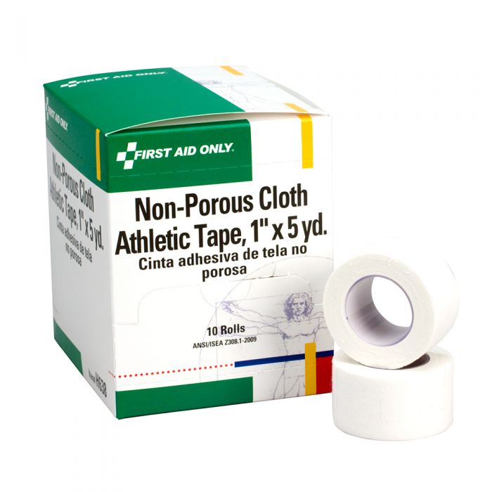 H638 First Aid Only 1"X5 Yd. Cloth Athletic First Aid Tape, 10 Per Box - Sold per Box
