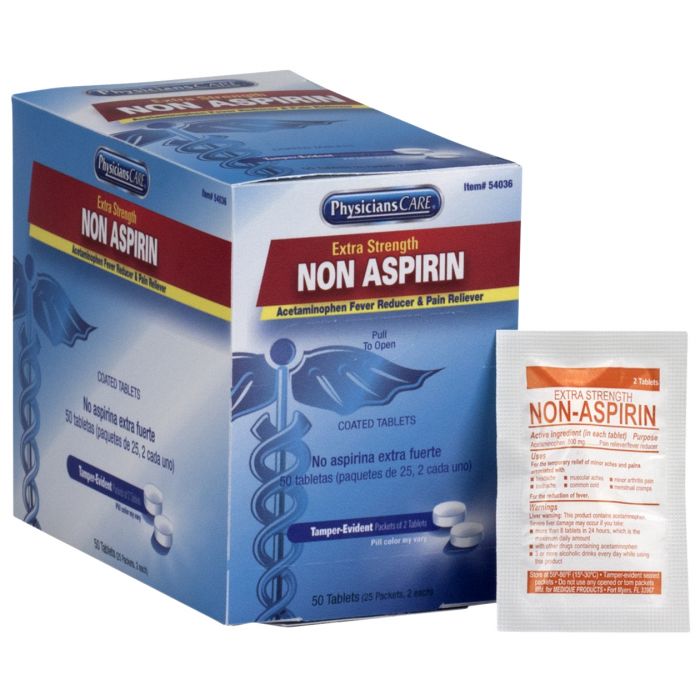 54036 First Aid Only PhysiciansCare Non-Aspirin 25x2 per Box - Sold per Box