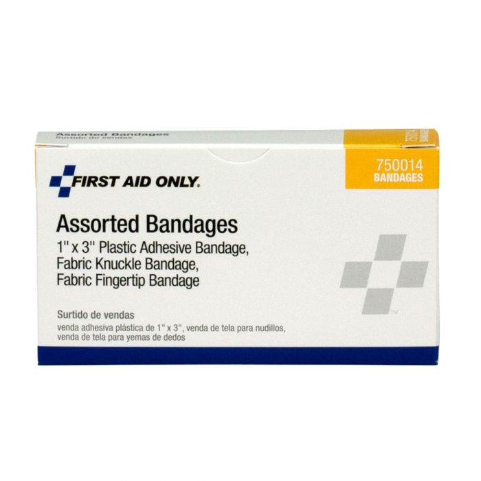 750014 First Aid Only Assorted Adhesive Bandages, 4 Count - Sold per Box