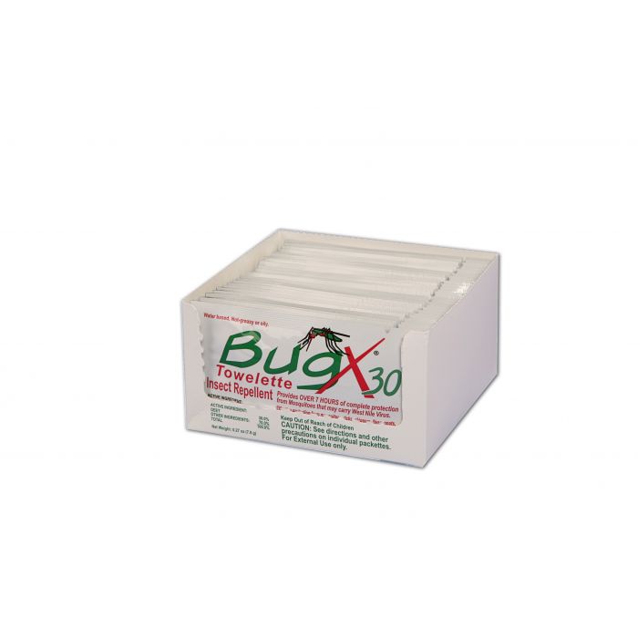 18-725 First Aid Only BugX30 Insect Repellent Wipes DEET, 25 Per Box - Sold per Each