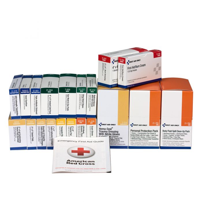 90783 First Aid Only 75 Person Unitized First Aid & BBP Pack Refill, ANSI Compliant - Sold per Each