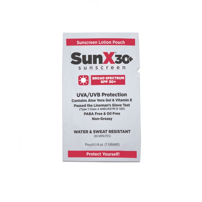18-399-001 First Aid Only SunX30 Sunscreen Lotion Packets, 300 Per Box - Sold per Box